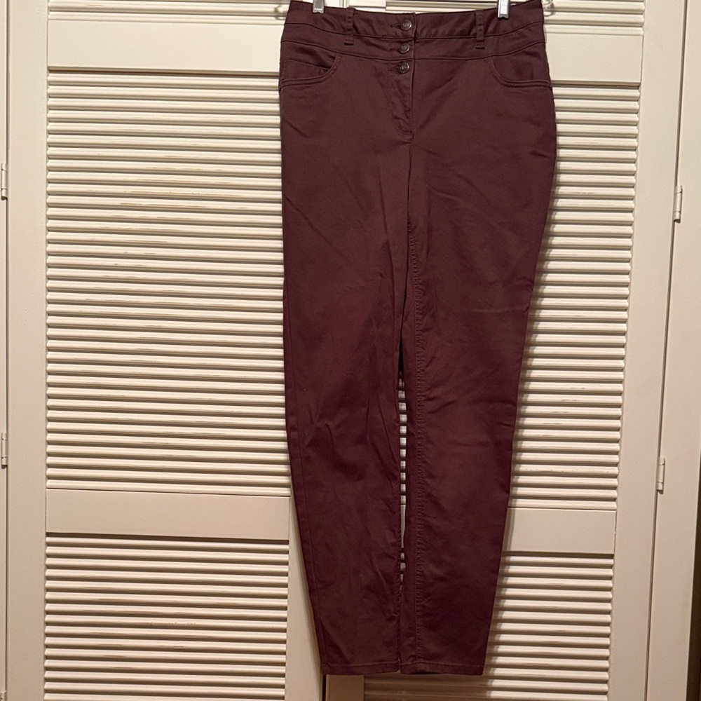 MADELEINE High Waist 3 Button Brown Skinny Jeans